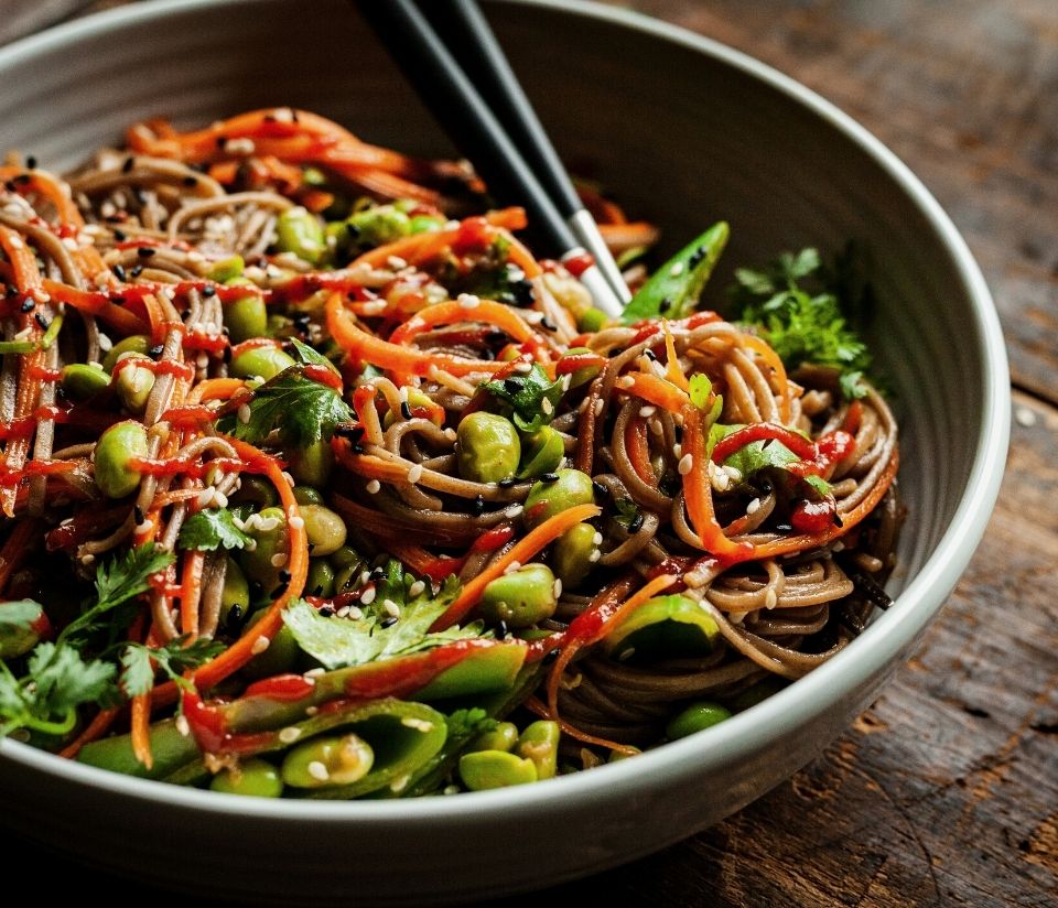 Vegan and Vegetarian foods, a plate of Vegan Stir fry