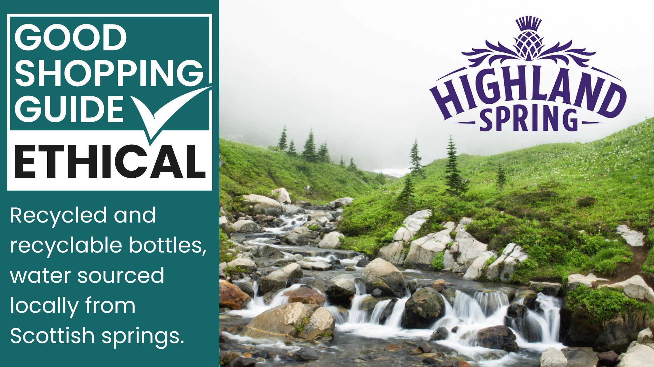 Highland spring and The Good Shopping Guide's Ethical Accreditation, blog post banner